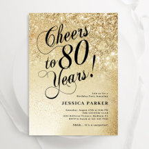 Elegant Gold Surprise 80th Birthday