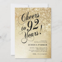 Elegant Gold Surprise 92nd Birthday