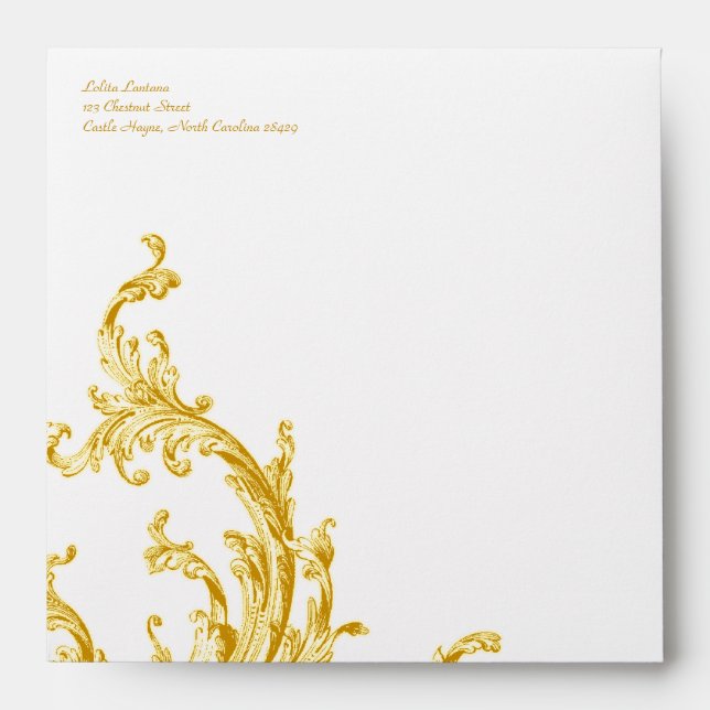 Elegant Gold Sweep Envelope (Front)
