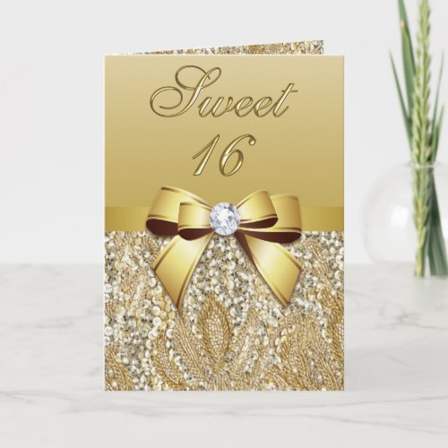 Elegant Gold Sweet 16 Party Invitation