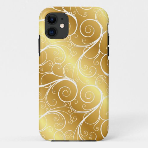 Elegant Gold Swirl iPhone Case