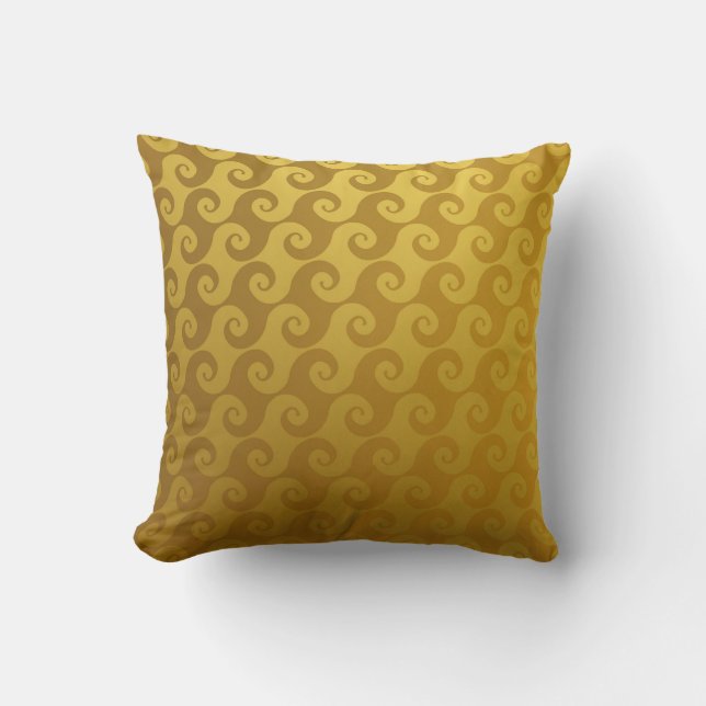 Elegant Gold Swirl Pattern Stylish Home Decor Throw Pillow (Front)
