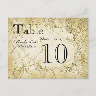 Elegant Gold Swirl Wedding Table Number