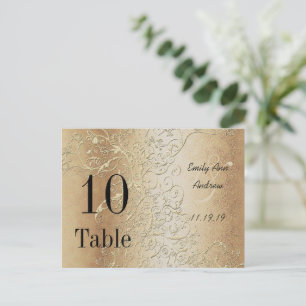 Elegant Gold Swirls Black Font Table Numbers