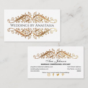 Elegant Gold Swirls Business Card