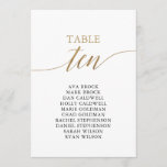 Elegant Gold Table Number 10 Seating Chart<br><div class="desc">These elegant gold table number 10 seating chart cards are perfect for a simple wedding. The neutral design features a minimalist card decorated with romantic and whimsical faux gold foil typography. The card prints on the front and back (double-sided).</div>