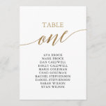 Elegant Gold Table Number 1 Seating Chart<br><div class="desc">These elegant gold table number 1 seating chart cards are perfect for a simple wedding. The neutral design features a minimalist card decorated with romantic and whimsical faux gold foil typography. The card prints on the front and back (double-sided).</div>