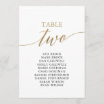 Elegant Gold Table Number 2 Seating Chart<br><div class="desc">These elegant gold table number 2 seating chart cards are perfect for a simple wedding. The neutral design features a minimalist card decorated with romantic and whimsical faux gold foil typography. The card prints on the front and back (double-sided).</div>