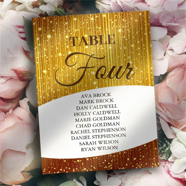 Elegant Gold Table Number 4 Four Seating Chart (Creator Uploaded)