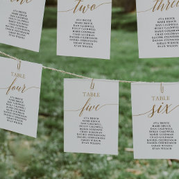 Elegant Gold Table Number 5 Seating Chart