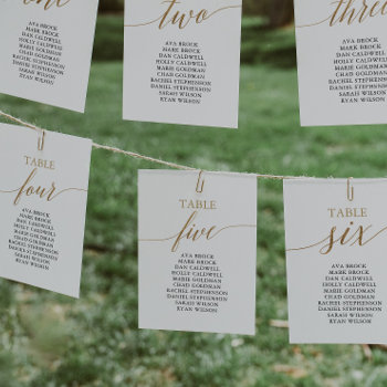 Elegant Gold Table Number 5 Seating Chart by FreshAndYummy at Zazzle