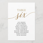Elegant Gold Table Number 6 Seating Chart<br><div class="desc">These elegant gold table number 6 seating chart cards are perfect for a simple wedding. The neutral design features a minimalist card decorated with romantic and whimsical faux gold foil typography. The card prints on the front and back (double-sided).</div>