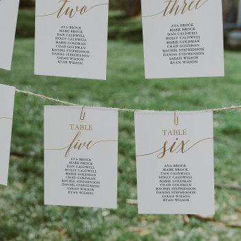 Elegant Gold Table Number 6 Seating Chart by FreshAndYummy at Zazzle