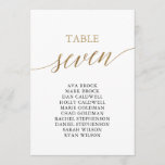 Elegant Gold Table Number 7 Seating Chart<br><div class="desc">These elegant gold table number 7 seating chart cards are perfect for a simple wedding. The neutral design features a minimalist card decorated with romantic and whimsical faux gold foil typography. The card prints on the front and back (double-sided).</div>