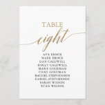 Elegant Gold Table Number 8 Seating Chart<br><div class="desc">These elegant gold table number 8 seating chart cards are perfect for a simple wedding. The neutral design features a minimalist card decorated with romantic and whimsical faux gold foil typography. The card prints on the front and back (double-sided).</div>