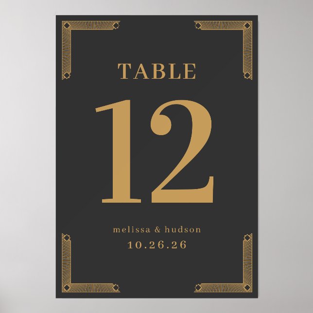 Elegant Gold Table Number Holder (Front)
