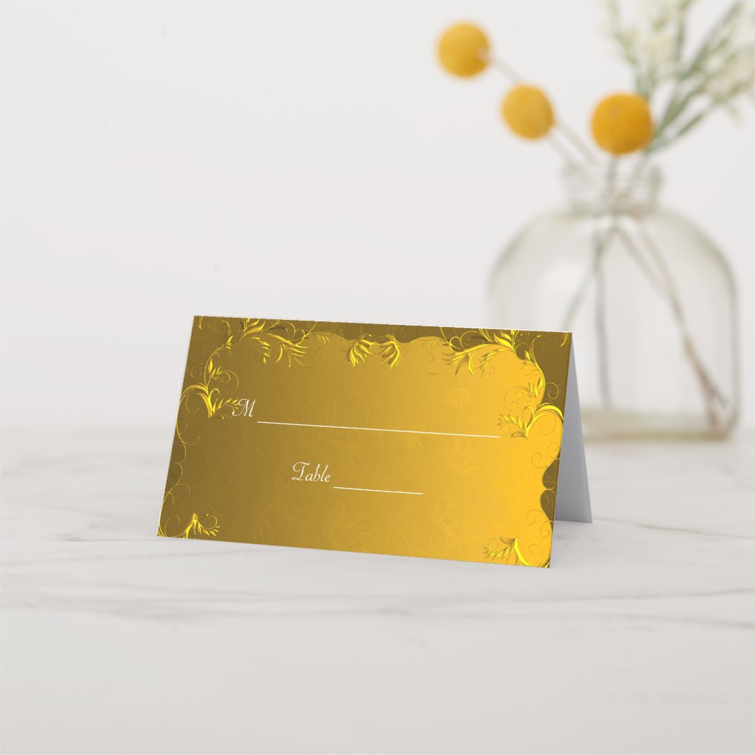 Elegant Gold Table Place Card | Zazzle