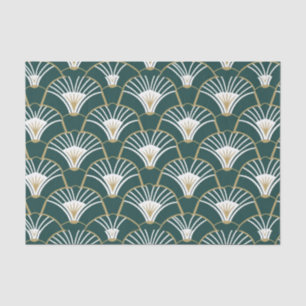 Elegant gold teal art deco tissue paper