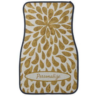Elegant Gold Teardrop Pattern Design Personalize Car Floor Mat