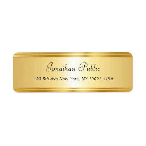 Elegant Gold Template Hand Script Name Modern Label