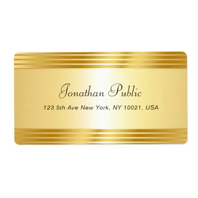 Elegant Gold Template Handwritten Script Name Label | Zazzle