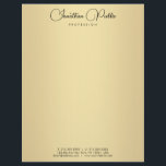 Elegant Gold Template Typography Modern Simple Letterhead<br><div class="desc">Gold Look Modern Elegant Typography Text Template Letterhead.</div>