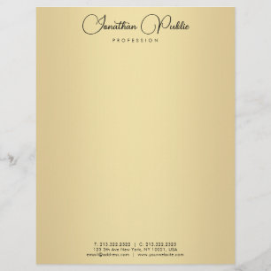 Elegant Gold Template Typography Modern Simple Letterhead