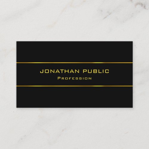 Elegant Gold Text Black Template Professional Business Card