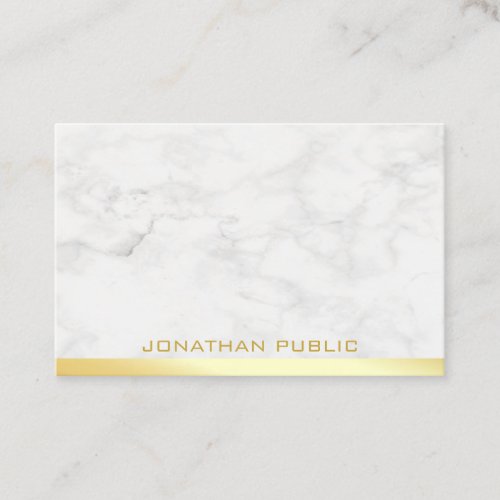 Elegant Gold Text Marble Template Professional Business Card