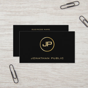 Elegant Gold Text Modern Luxury Premium Thick Business Card