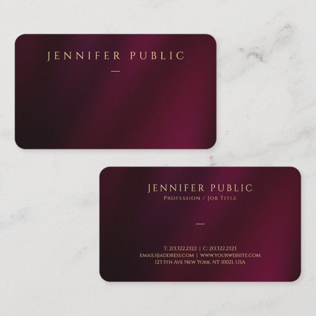 Elegant Gold Text Template Luxury Rounded Corner Business Card (Front/Back)