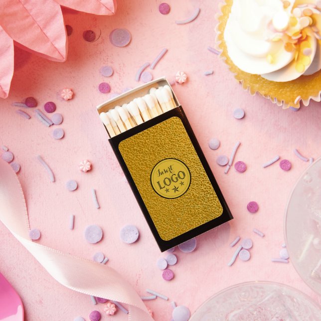 Elegant Gold Texture Custom Logo Matchboxes (Insitu)