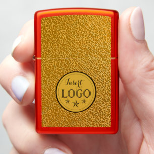 Elegant Gold Texture Custom Logo Zippo Lighter