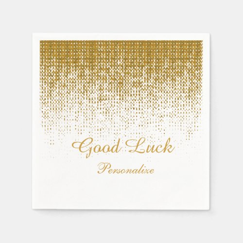 Elegant Gold Texture Print on White Background Napkins