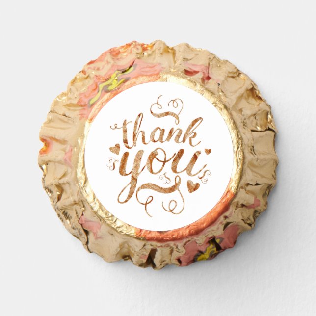 Elegant Gold Thank You Candy Favors (Front)