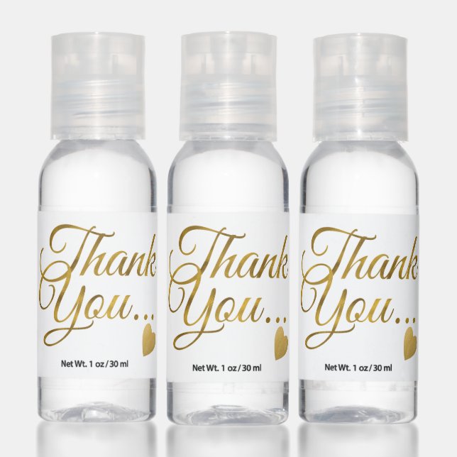 Elegant Gold Thank You Hand Sanitizer (Set)
