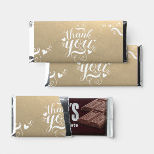 Elegant Gold Thank You Hershey Bar Favors