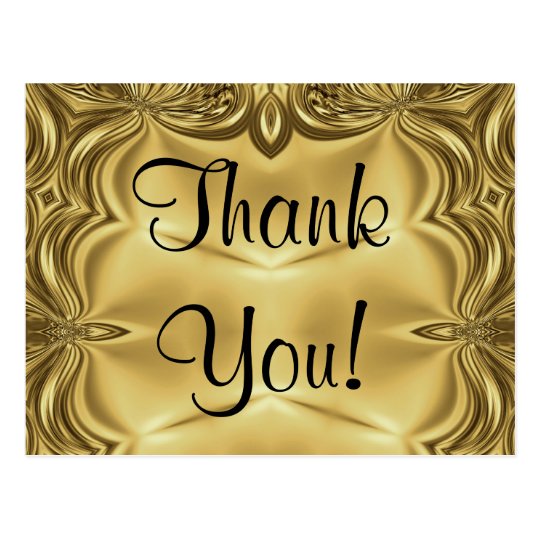 Elegant Gold Thank You Postcards | Zazzle.com