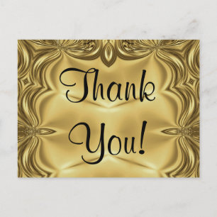 Elegant Gold Thank You Postcards