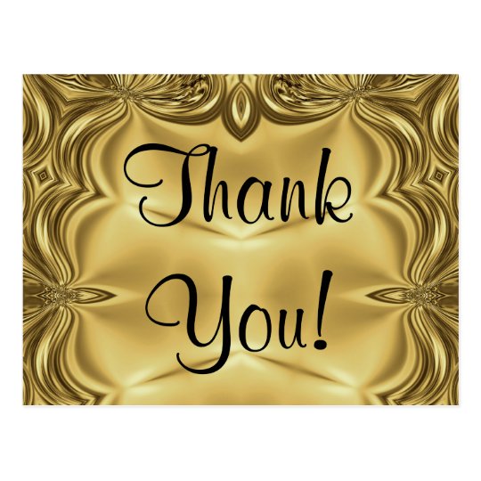 Elegant Gold Thank You Postcards