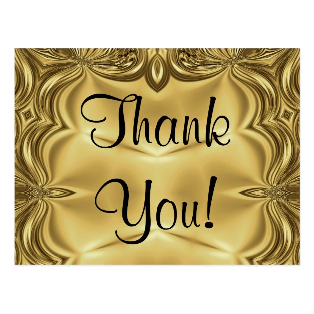 Elegant Gold Thank You Postcards | Zazzle.com