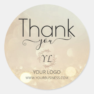 Elegant Gold Thank You Stickers - Add Logo