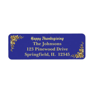 Elegant Gold Thanksgiving Label