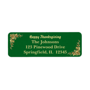 Elegant Gold Thanksgiving Label