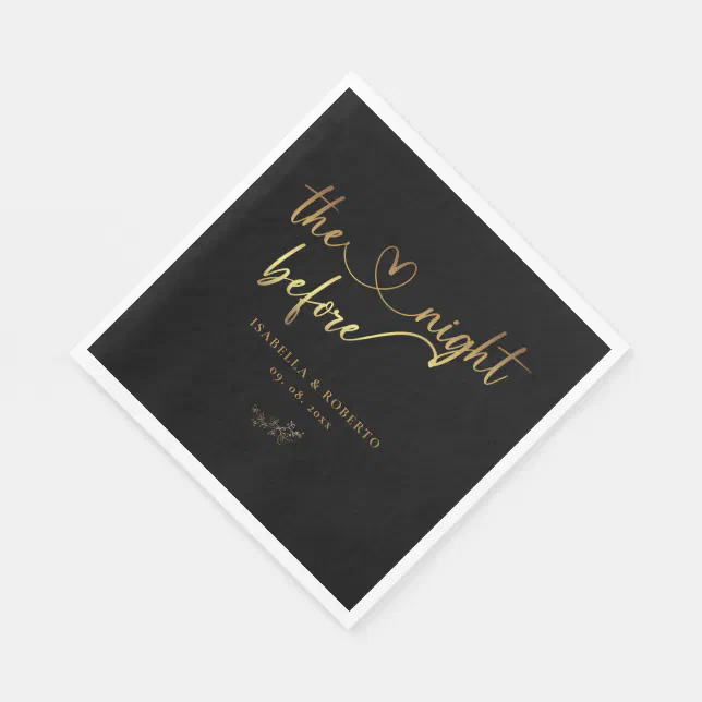 Elegant Gold The Night Before Wedding Napkins 