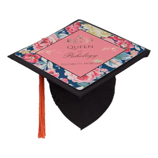Elegant Gold Tiara Floral Graduation Cap Zazzle