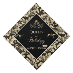 Elegant Gold Tiara,Gold Swirls Graduation Cap