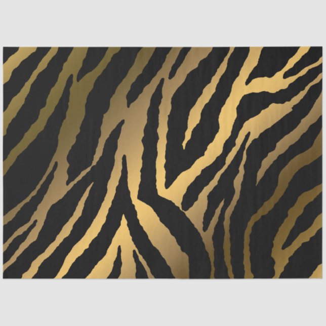 Elegant Gold Tiger Tissue Paper (Front)