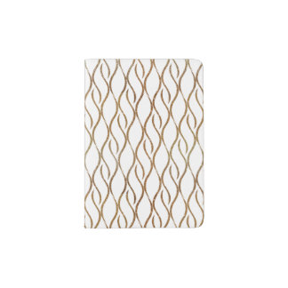 Elegant Gold Tone and White Passport Holder