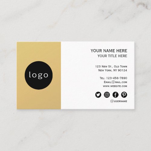 Elegant Gold Tone QR Code Logo Business Card